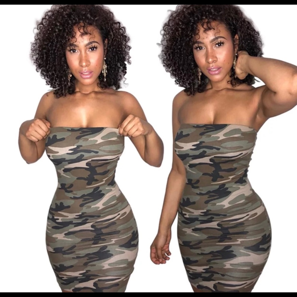 Camo fitted dress
